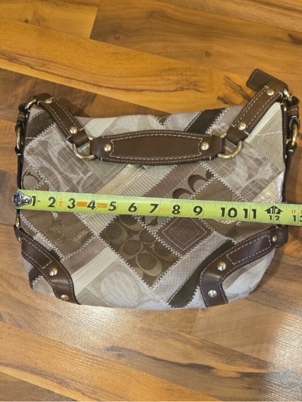 Coach Patchwork Carly Bag in Beige and Brown - Picture 8 of 8